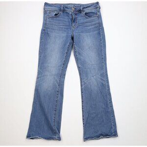 Vtg Y2K American Eagle Outfitters Womens 14 Babydoll Flared Kick Bootcut Jeans